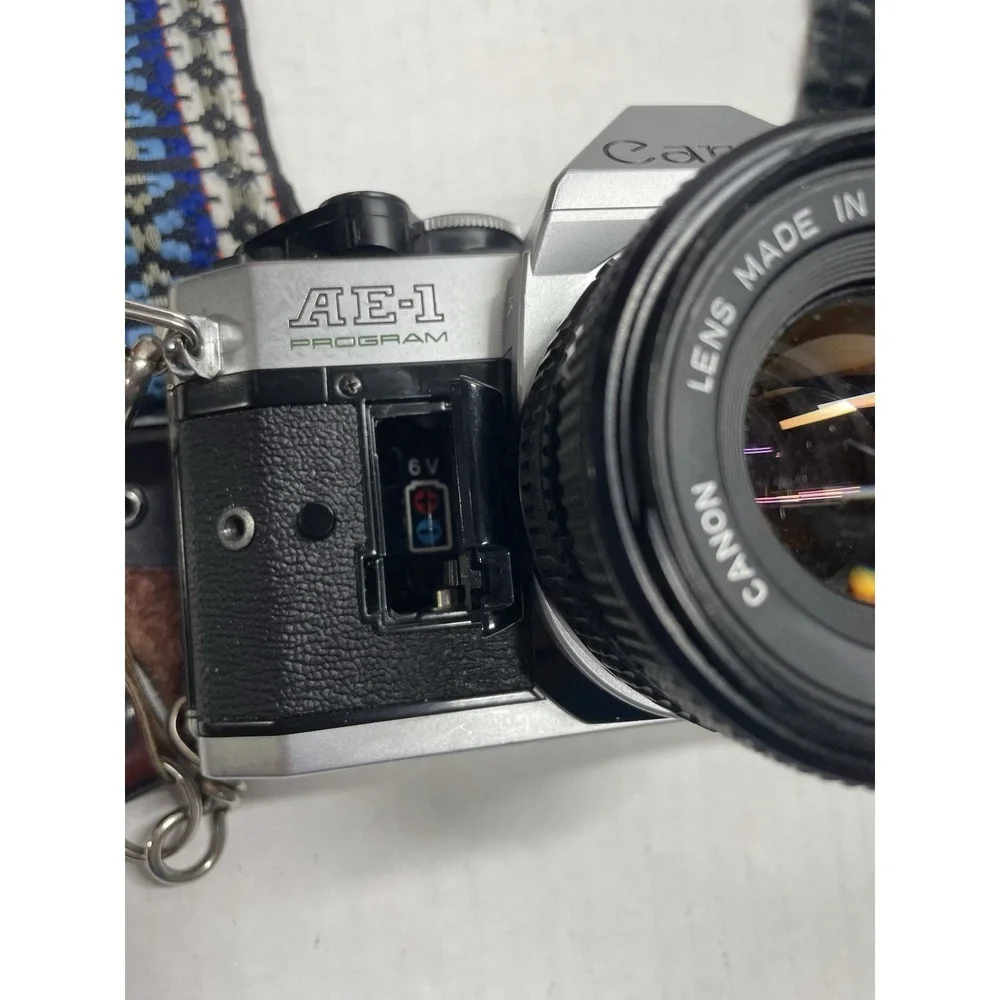 Canon AE-1 Program 35mm SLR Camera 50mm 1:1.8 Canon Lens 1:4.0 Lens Flash Works!